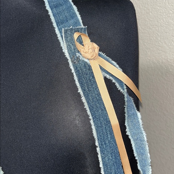 Boho Crossbody Denim Pouch Bag Shabby Cottagecore Pocket Fringe Fairy Festival - Picture 10 of 11